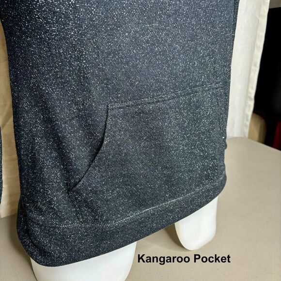 Christopher & Banks Black Silver Cowlneck Pullover Sweatshirt Misses Size M - Picture 3 of 8